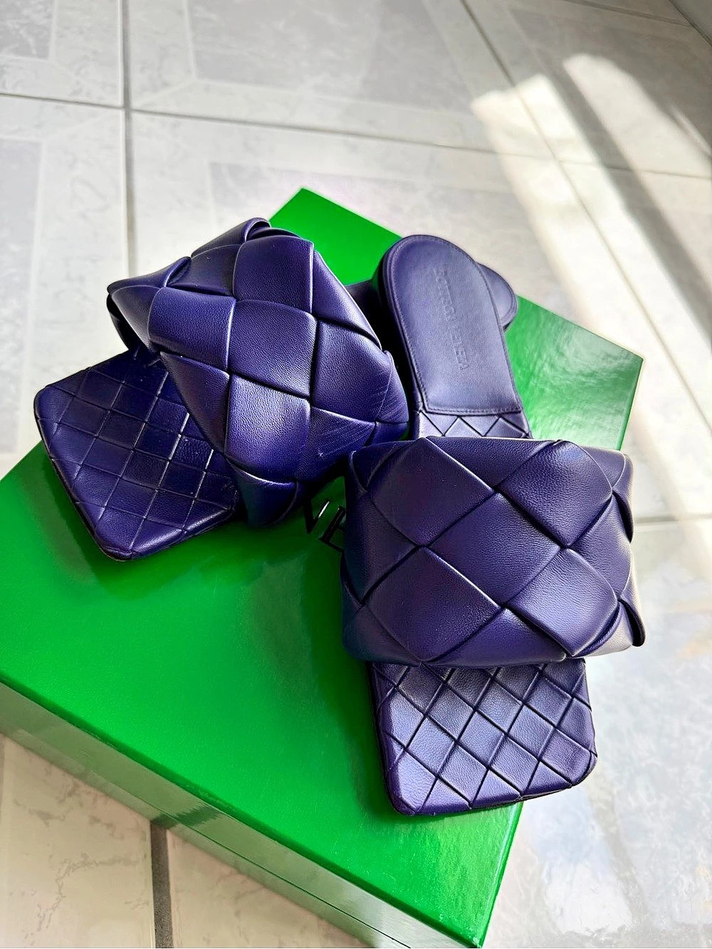 Bottega Veneta Intrecciato Flat Slide Sandal Sandals Purple